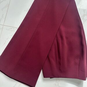 Theory  Demitria Modern Crepe Wide Leg Trousers Wine Pants SZ 2 NWOT